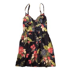 Y2K Floral Hibiscus Bustier Style Dress
